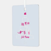 Aangepaste kerstnaam en foto metalen ornament (Voorkant links)