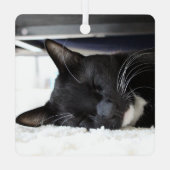 Aangepaste kerstnaam en foto metalen ornament (Achterkant)