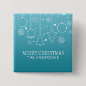 Aangepaste kerstnaam | Pin-Button Vierkante Button 5,1 Cm (Voorkant)