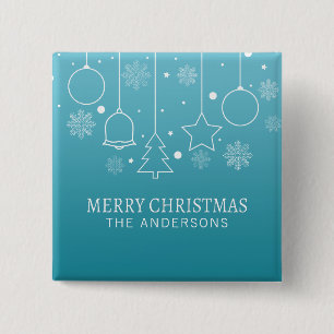 Aangepaste kerstnaam Pin-Button Vierkante Button 5,1 Cm