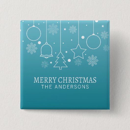 Aangepaste kerstnaam | Pin-Button Vierkante Button 5,1 Cm (Voorkant)