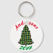 Aangepaste kerstnaam Sleutelhanger | Kerstboom (Voorkant)