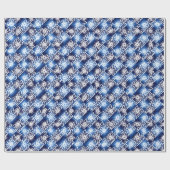 Aangepaste kerstnaam Snowflakes Blue Cadeaupapier (Vlak)