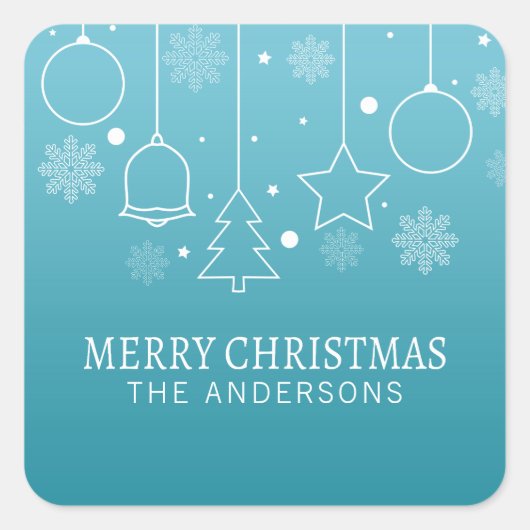 Aangepaste kerstnaam | Stickerzegel Vierkante Sticker (Voorkant)