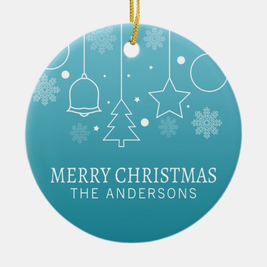 Aangepaste kerstnaam | Versiering Keramisch Ornament (Voorkant)