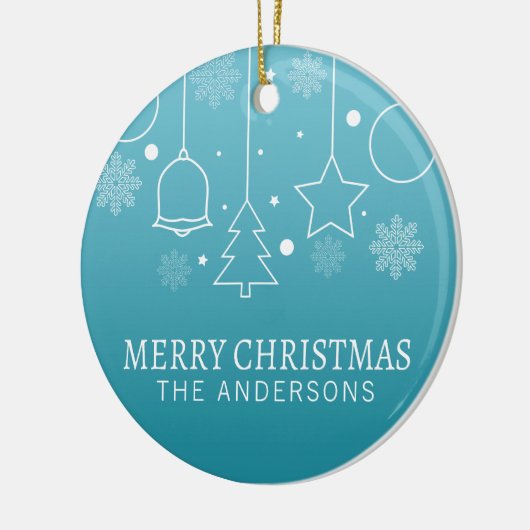 Aangepaste kerstnaam | Versiering Keramisch Ornament (Links)