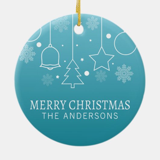 Aangepaste kerstnaam | Versiering Keramisch Ornament (Achterkant)