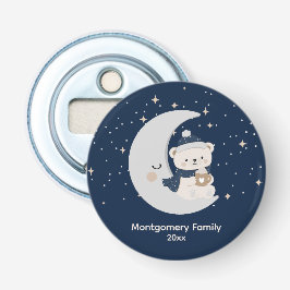 Aangepaste Kerstnacht in het zwart | Marineblauw, Button Flesopener