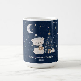 Aangepaste Kerstnacht in het zwart | Marineblauw, Koffiemok