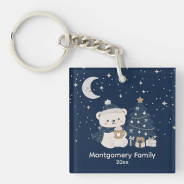 Aangepaste Kerstnacht in het zwart | Marineblauw, Sleutelhanger