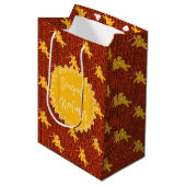Aangepaste kerstpapieren tas met gemberkoek medium cadeauzakje (Voorkant Gekanteld)