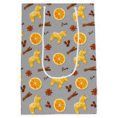 Aangepaste kerstpapieren tas met gemberkoek medium cadeauzakje (Achterkant)