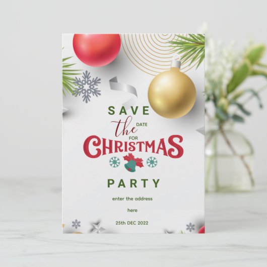 Aangepaste kerstpartij met uitzondering van de dat kaart (Staand voorkant)