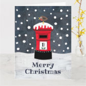 Aangepaste kerstpostbus en Robin Kaart (Gele Bloem)