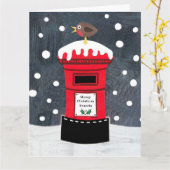 Aangepaste kerstpostbus en Robin Kaart (Gele Bloem)