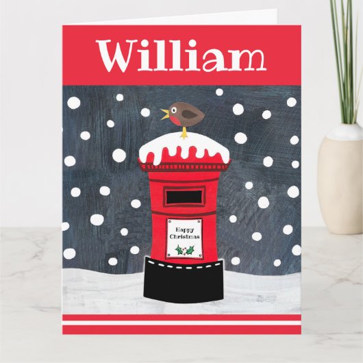 Aangepaste kerstpostbus en Robin Kaart (Voorkant)