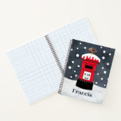 Aangepaste kerstpostbus en Robin-laptop Notitieboek (Binnen)