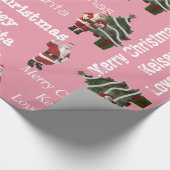 Aangepaste kerstroze cadeaupapier (Hoek)