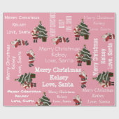 Aangepaste kerstroze cadeaupapier (Vlak)