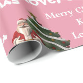 Aangepaste kerstroze cadeaupapier (Rol Hoek)