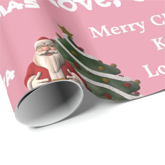 Aangepaste kerstroze cadeaupapier (Rol Hoek)