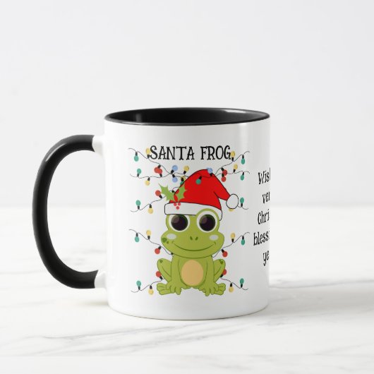 Aangepaste kerstSANTA FROG Mok (Links)