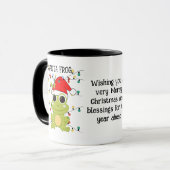 Aangepaste kerstSANTA FROG Mok (Voorkant links)