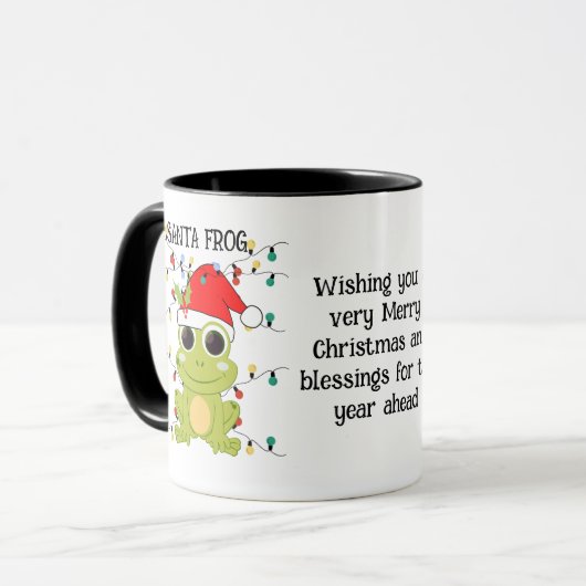Aangepaste kerstSANTA FROG Mok (Voorkant links)