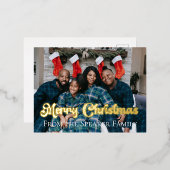 Aangepaste kerstserie Foto Gold Foil Folie Feestdagen Briefkaart (Voorkant / Achterkant)