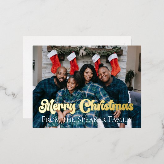 Aangepaste kerstserie Foto Gold Foil Folie Feestdagen Briefkaart (Voorkant / Achterkant)
