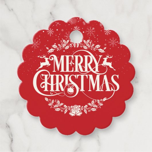 Aangepaste kerstsnowflakes bedankjes labels (Voorkant)