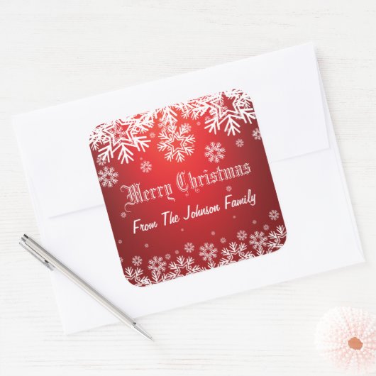 Aangepaste kerstsnowflakes cadeau Label sticker (Envelop)