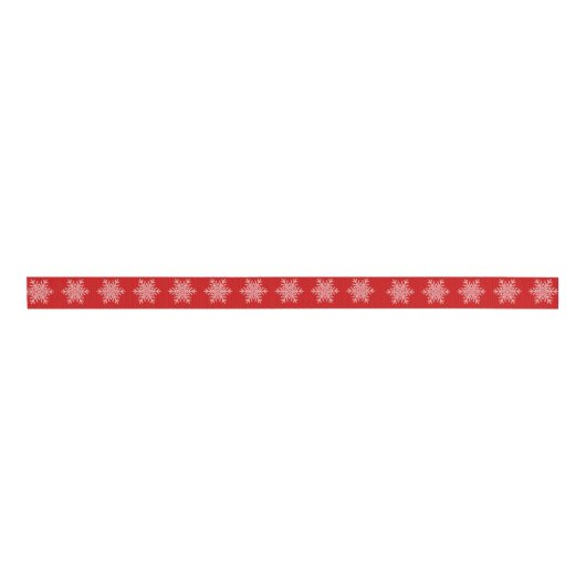 Aangepaste kerstsnowflakes grosgrain lint (Voorkant)
