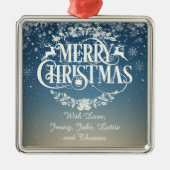 Aangepaste kerstsnowflakes metalen ornament (Voorkant)