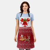 Aangepaste kerstsnowflakes voor Initialen Santa Re Schort (Gedragen)