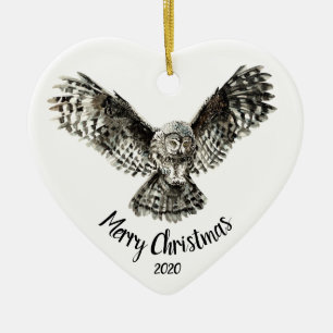 Aangepaste kerststakende vogelgriep keramisch ornament