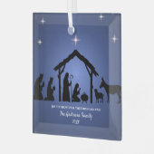 Aangepaste Kerststal Glas Ornament (Voorkant links)