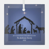 Aangepaste Kerststal Glas Ornament (Voorkant)