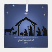 Aangepaste Kerststal Glas Ornament (Achterkant)