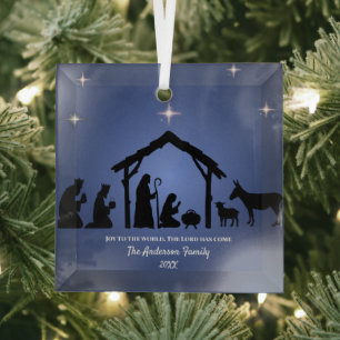 Aangepaste Kerststal Glas Ornament