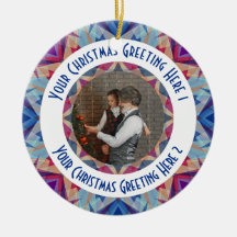 Aangepaste Kerstster Jolly Blue Fotobegroeting