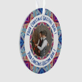 Aangepaste Kerstster Jolly Blue Fotobegroeting Ornament (voorkant)