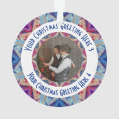 Aangepaste Kerstster Jolly Blue Fotobegroeting Ornament (achterkant)