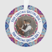 Aangepaste Kerstster Jolly Blue Fotobegroeting Ornament (voorkant)