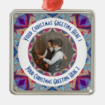 Aangepaste Kerstster Jolly Blue Fotokaart