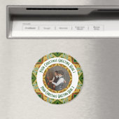 Aangepaste Kerstster Jolly Green Foto Groet Magneet (Insitu (Vaatwasser))