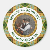 Aangepaste Kerstster Jolly Green Foto Groet Magneet (Voorkant)