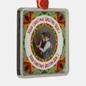 Aangepaste Kerstster Jolly Green Foto Groet Metalen Ornament (Rechts)