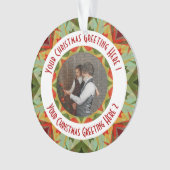 Aangepaste Kerstster Jolly Green Foto Groet Ornament (voorkant)