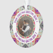 Aangepaste Kerstster Jolly Grey Fotobegroeting Ornament (voorkant)